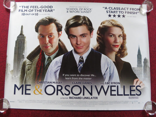 ME AND ORSON WELLES UK QUAD (30"x 40") ROLLED POSTER ZAC EFRON 2008 Rendezvous Cinema Movie posters