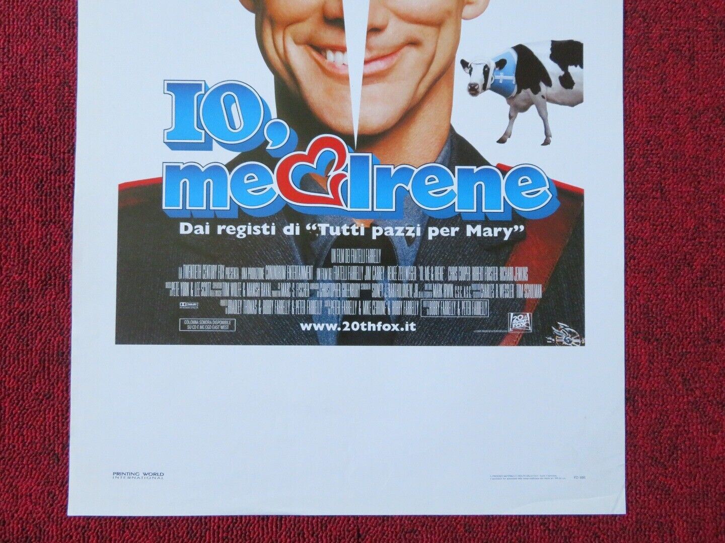 ME, MYSELF & IRENE ITALIAN LOCANDINA (27.5"x13") POSTER JIM CARREY 2000 Movie posters