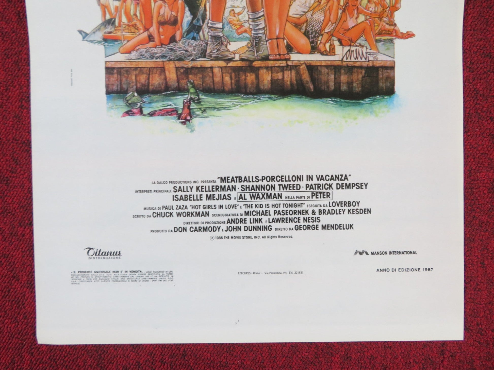 MEATBALLS III: SUMMER JOB ITALIAN LOCANDINA POSTER SALLY KELLERMAN 1986 Rendezvous Cinema Movie posters