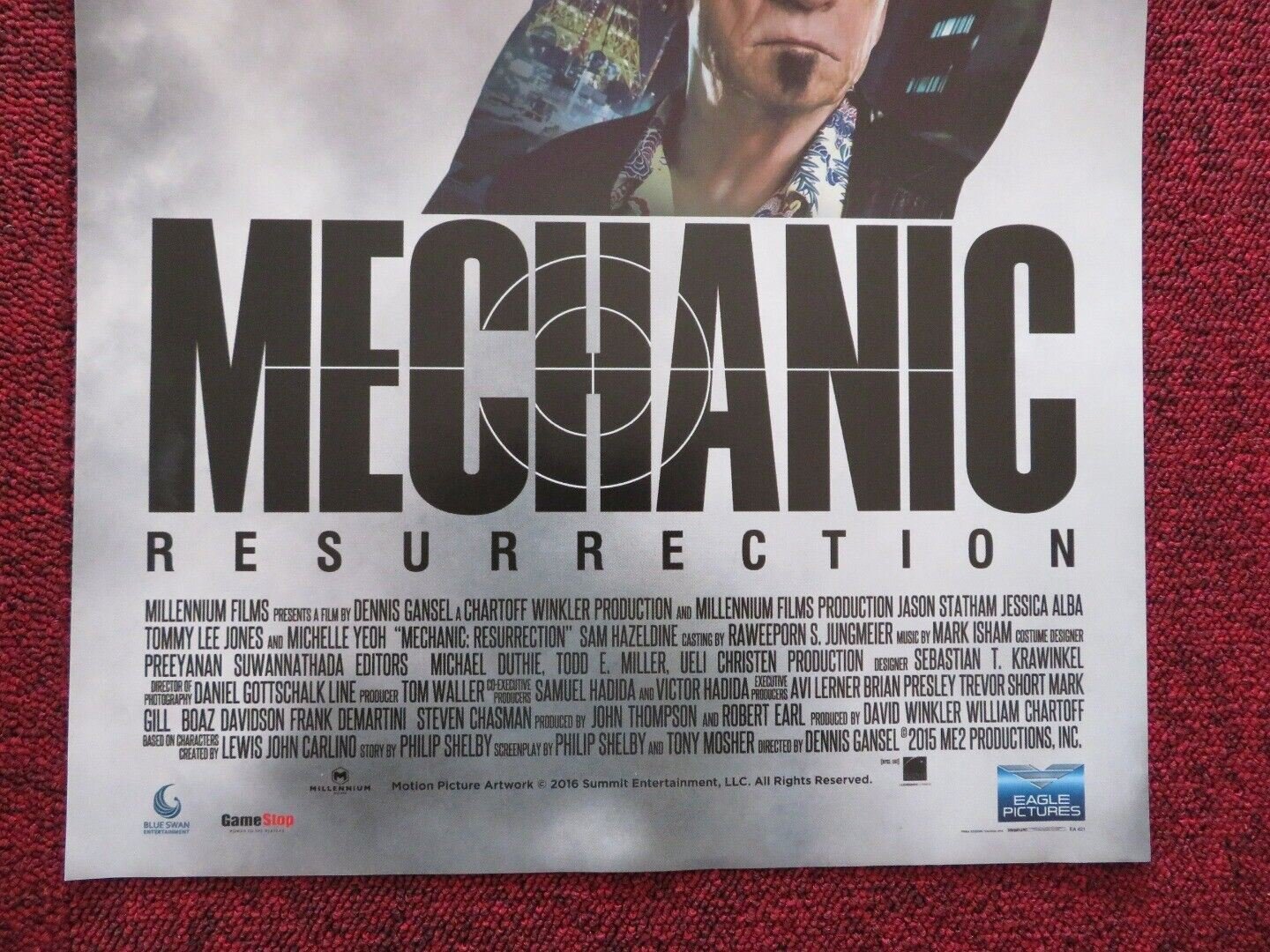 MECHANIC: RESURRECTION ITALIAN LOCANDINA (27"x12.5") POSTER JASON STATHAM 2016 - Rendezvous Cinema