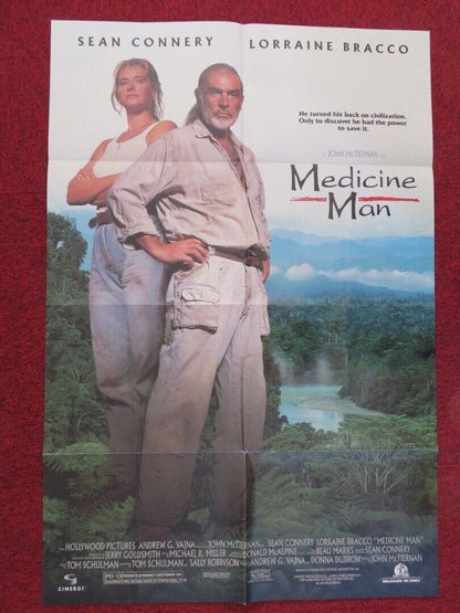 MEDICINE MAN FOLDED US ONE SHEET POSTER SEAN CONNERY LORRAINE BRACCO 1992 Movie posters