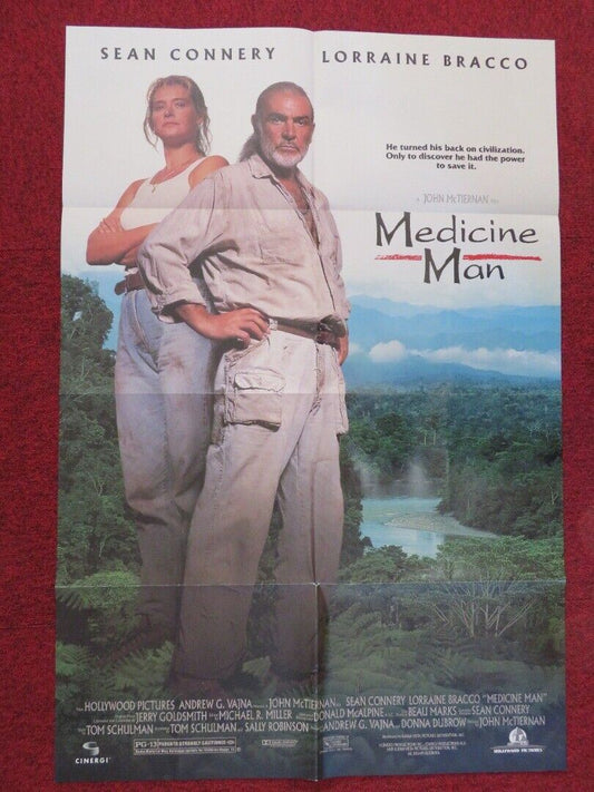 MEDICINE MAN FOLDED US ONE SHEET POSTER SEAN CONNERY LORRAINE BRACCO 1992 Movie posters