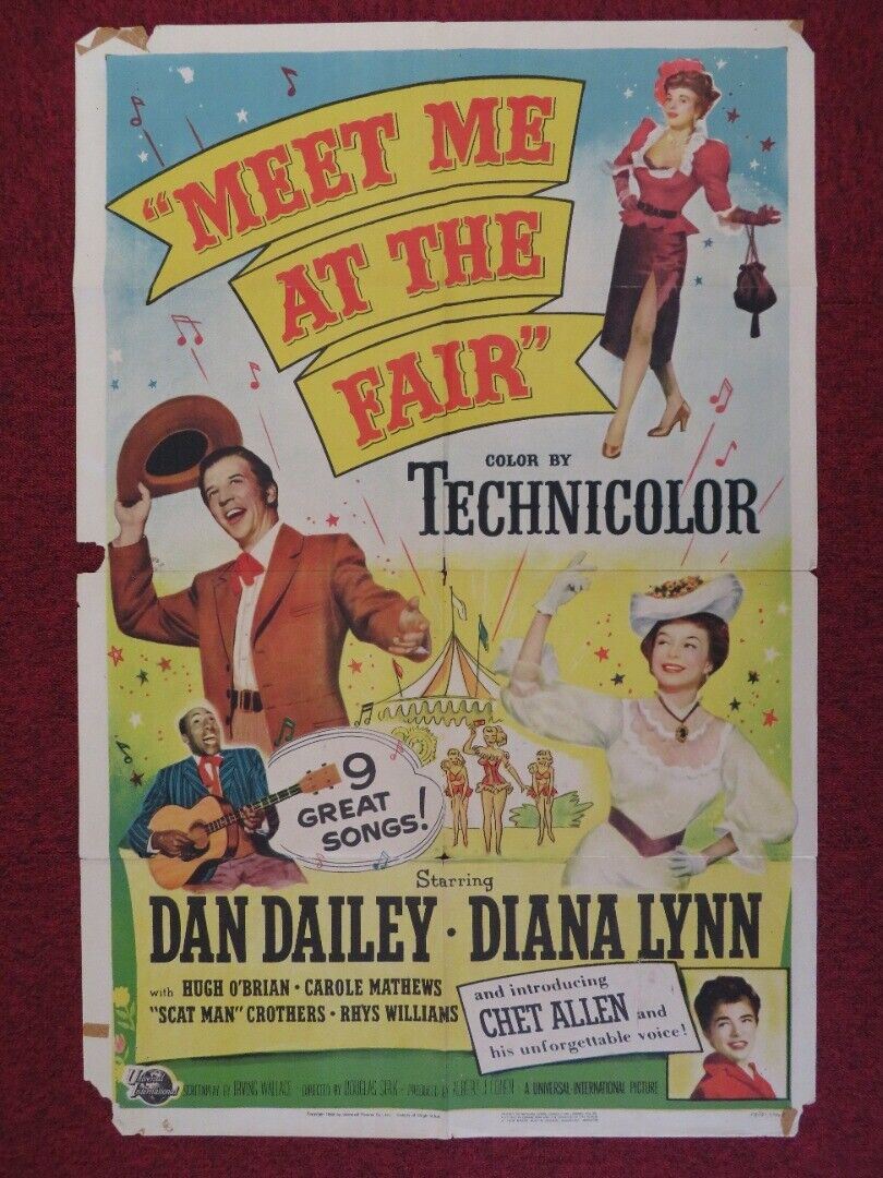 MEET ME AT THE FAIR FOLDED US ONE SHEET POSTER DAN DAILEY DIANA LYNN 1952 Movie posters