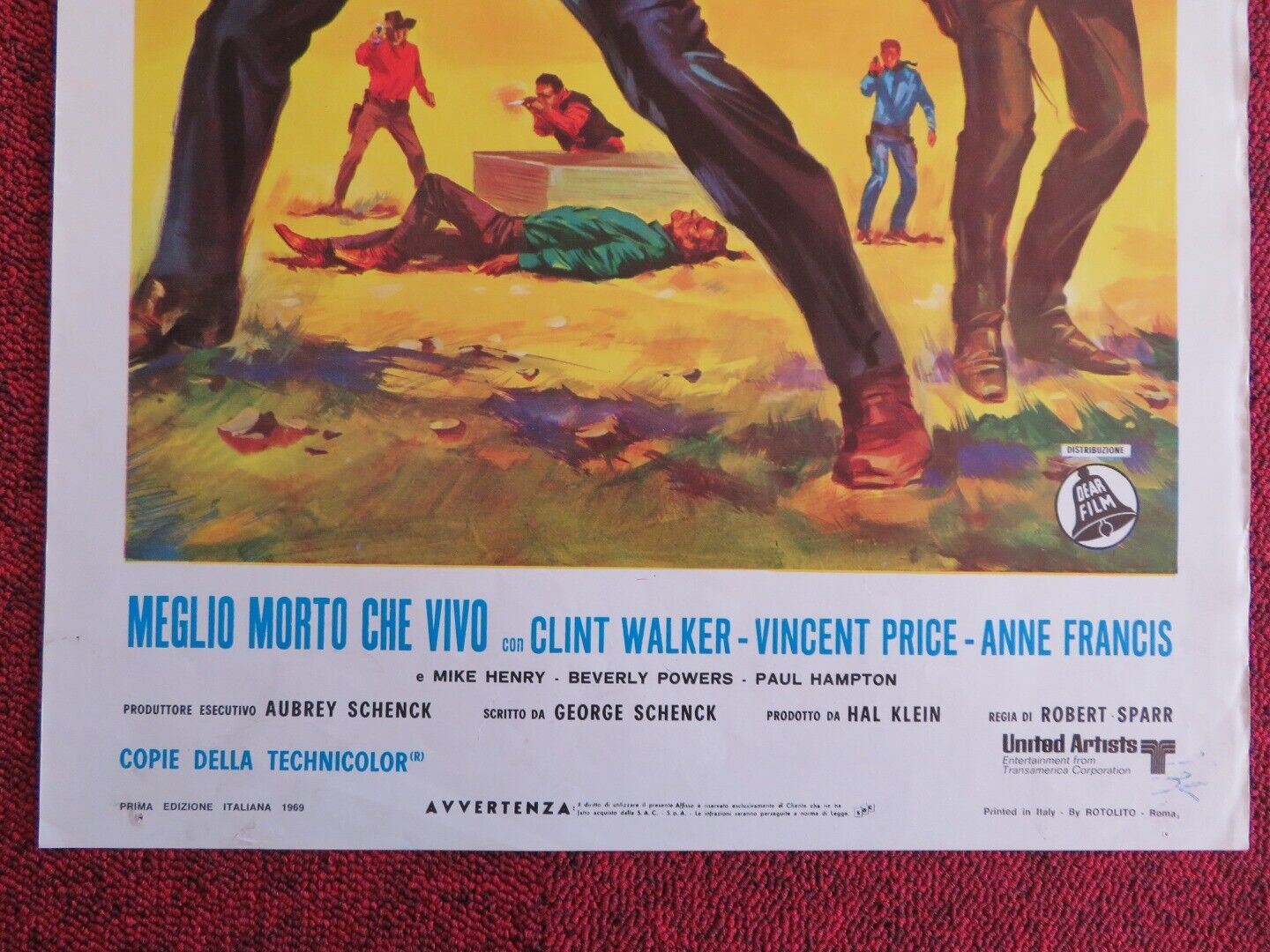 MEGLIO MORTO CHE VIVO ITALIAN LOCANDINA (27.5"x13.5") POSTER VINCENT PRICE 1969 Movie posters