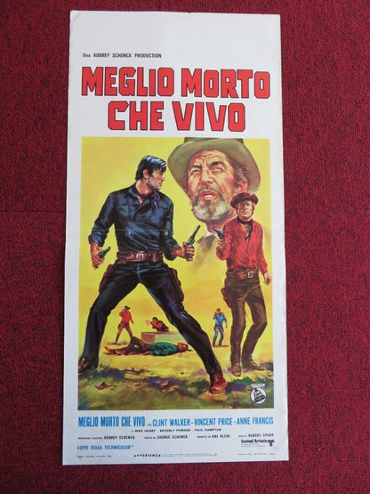 MEGLIO MORTO CHE VIVO ITALIAN LOCANDINA (27.5"x13.5") POSTER VINCENT PRICE 1969 Movie posters
