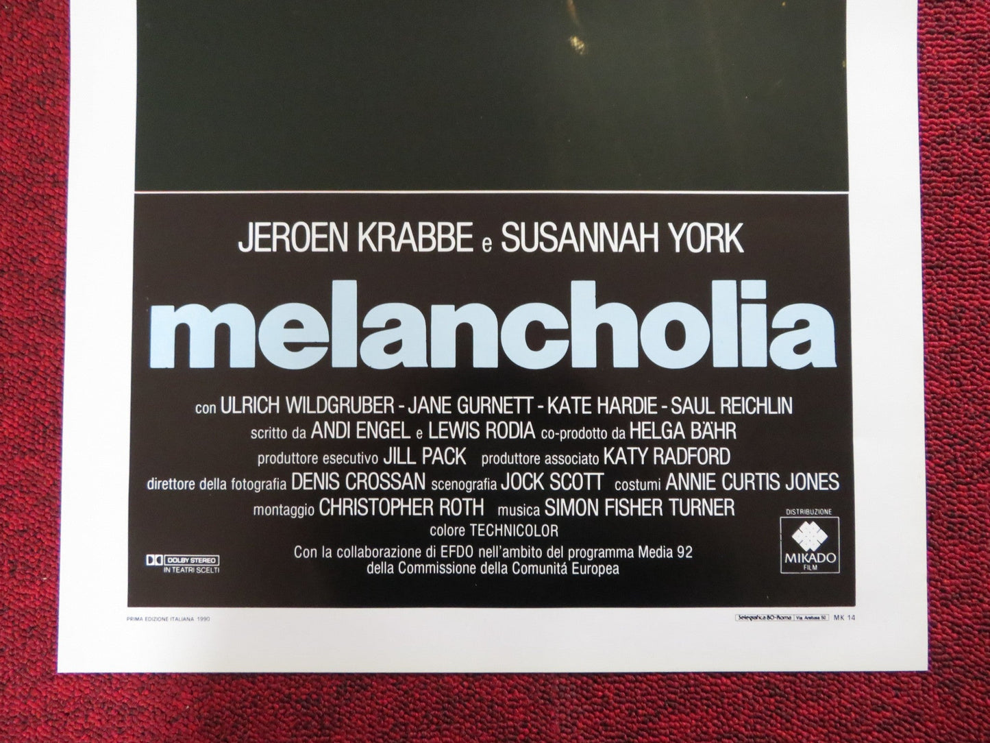 MELANCHOLIA ITALIAN LOCANDINA POSTER JEROEN KRABBE SUSANNAH YORK 1989 Rendezvous Cinema Movie posters