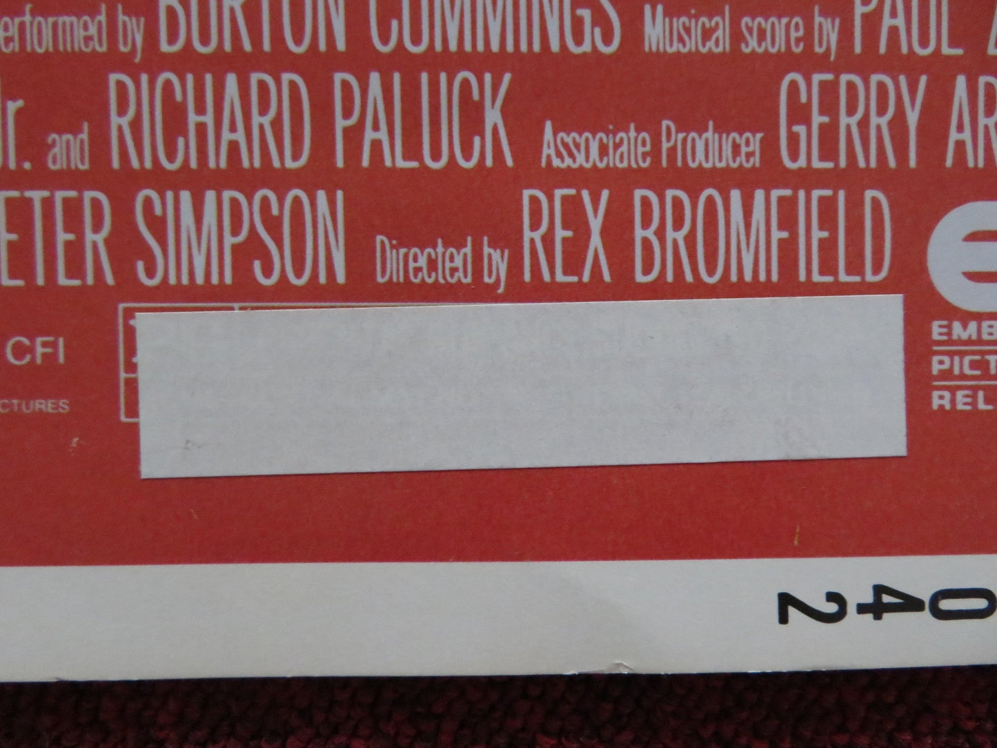 MELANIE US INSERT (14"x 36") POSTER GLYNNS O'CONNER PAUL SORVINO 1982 Rendezvous Cinema Movie posters