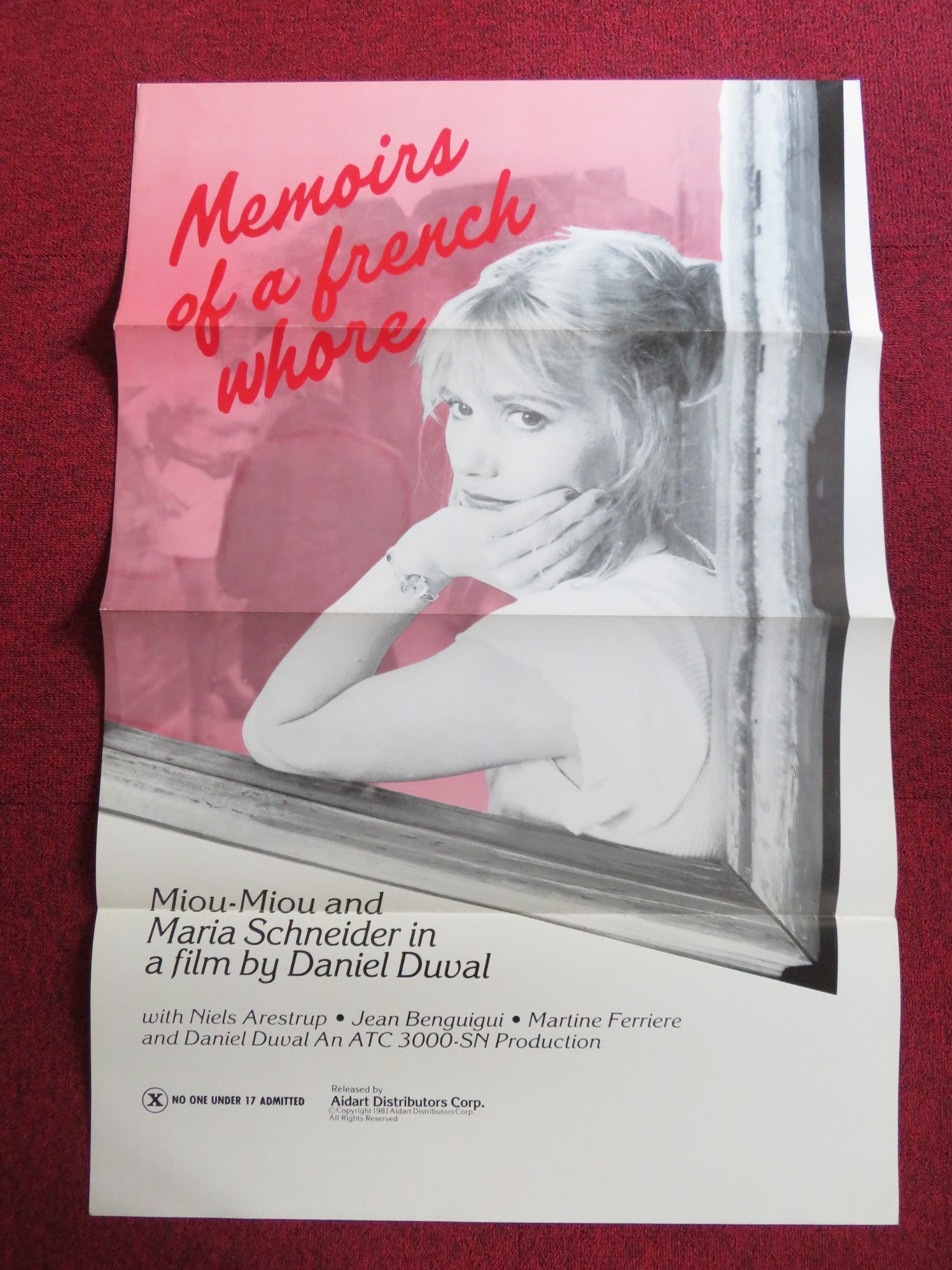MEMOIRS OF A FRENCH WHORE US TRI FOLDED ONE SHEET ROLLED POSTER MIOU MIOU 1981 Rendezvous Cinema Movie posters