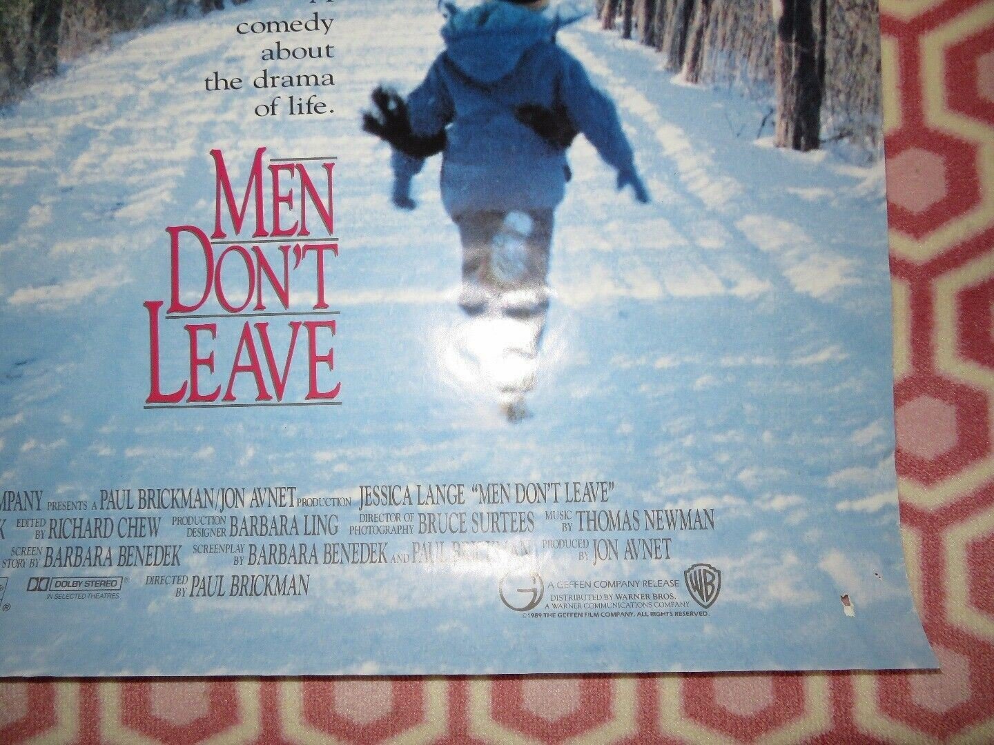 MEN DON'T LEAVE ONE SHEET ROLLED POSTER JESSICA LANGE JOAN CUSACK 1990 Movie posters