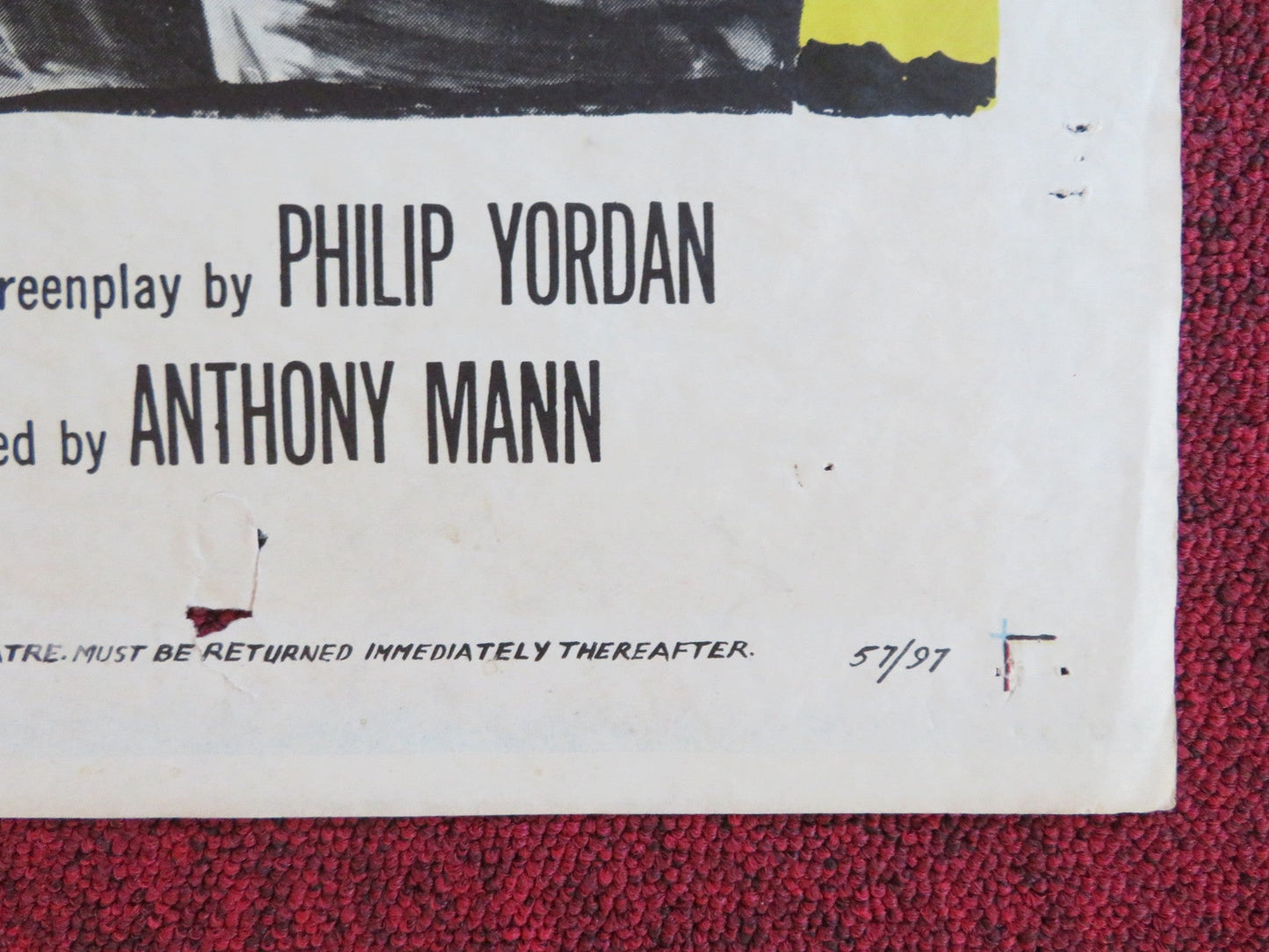 MEN IN WAR FOLDED US ONE SHEET POSTER ROBERT RYAN ALDO RAY 1957 Rendezvous Cinema Movie posters