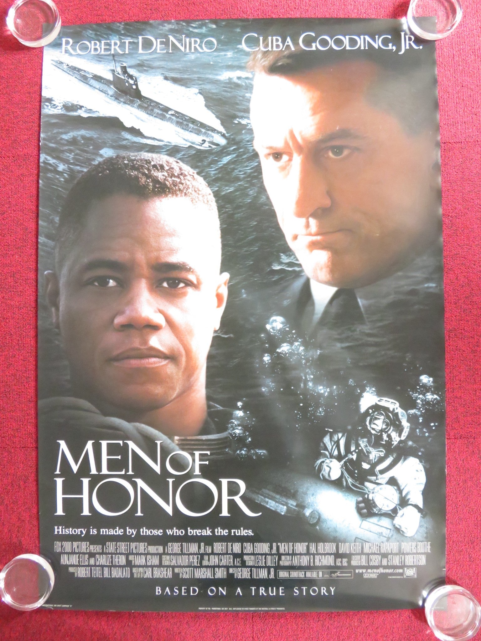 MEN OF HONOR US ONE SHEET ROLLED POSTER ROBERT DE NIRO CUBA GOODING JR. 2000 Rendezvous Cinema Movie posters