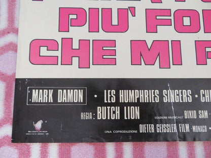 MENA FORTE, PUI' FORTE.. HE MI PIACE ITALIAN FOGLIO POSTER MARK DAMON 1974 Movie posters