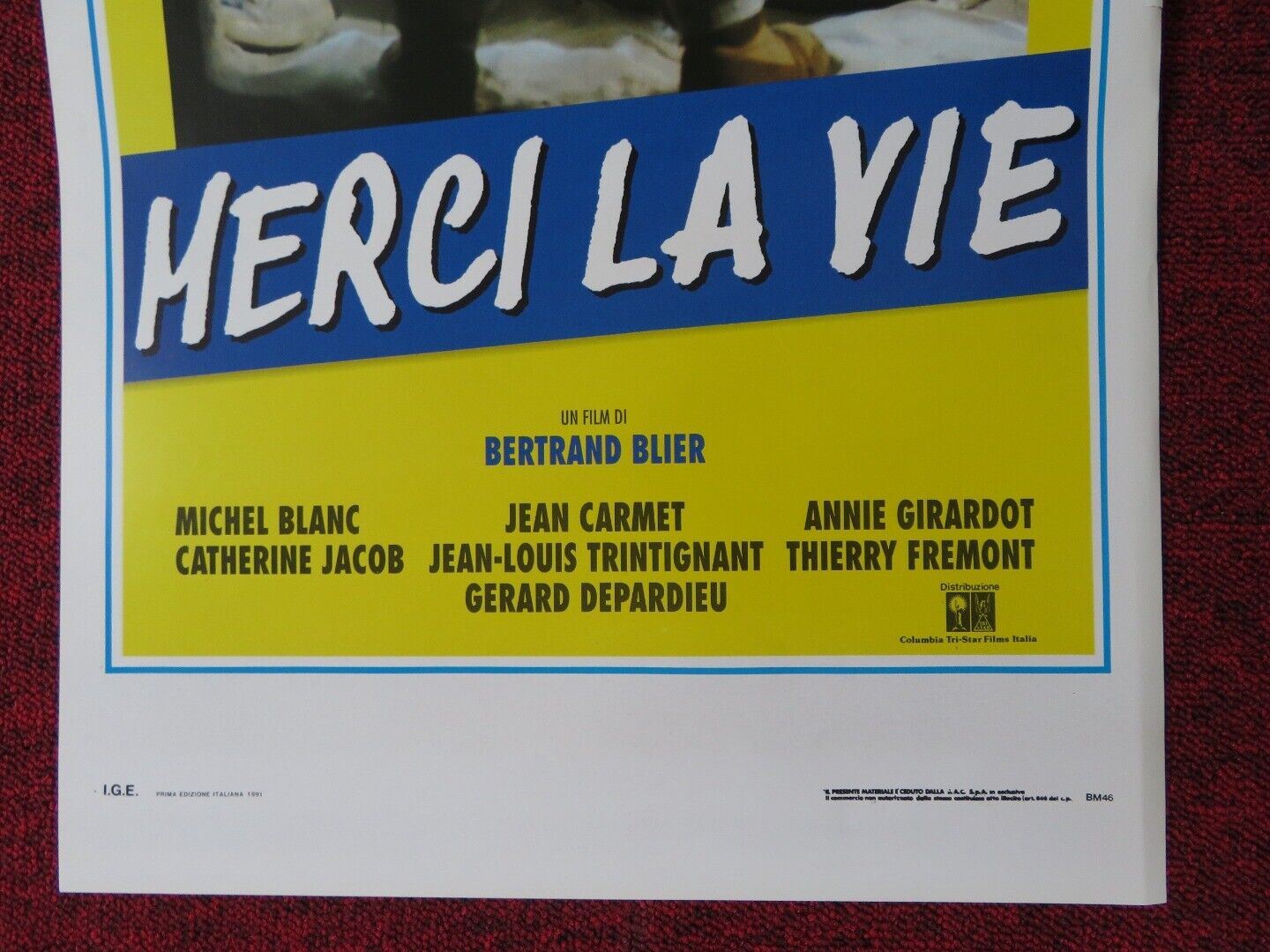 MERCI LA VIE ITALIAN LOCANDINA (27.5"x13") POSTER CHARLOTTE GAINSBOURG 1991 Movie posters