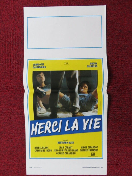 MERCI LA VIE ITALIAN LOCANDINA (27.5"x13") POSTER CHARLOTTE GAINSBOURG 1991 Movie posters
