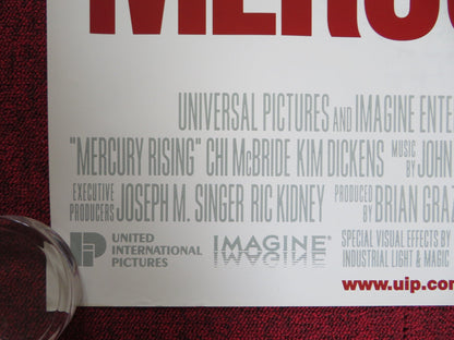 MERCURY RISING UK QUAD (30"x 40") ROLLED POSTER BRUCE WILLIS ALEC BALDWIN 1998 Rendezvous Cinema Movie posters