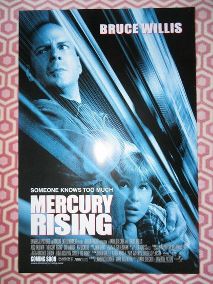 MERCURY RISING US ONE SHEET ROLLED POSTER BRUCE WILLIS ALEC BALDWIN Rendezvous Cinema Movie posters