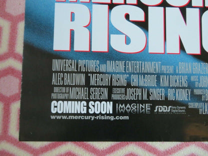 MERCURY RISING US ONE SHEET ROLLED POSTER BRUCE WILLIS ALEC BALDWIN Rendezvous Cinema Movie posters