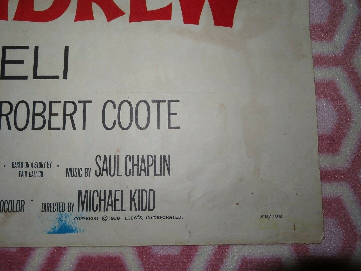 MERRY ANDREW US ONE SHEET POSTER DANNY KAYE PAUL GALLICO BACCALONI Movie posters
