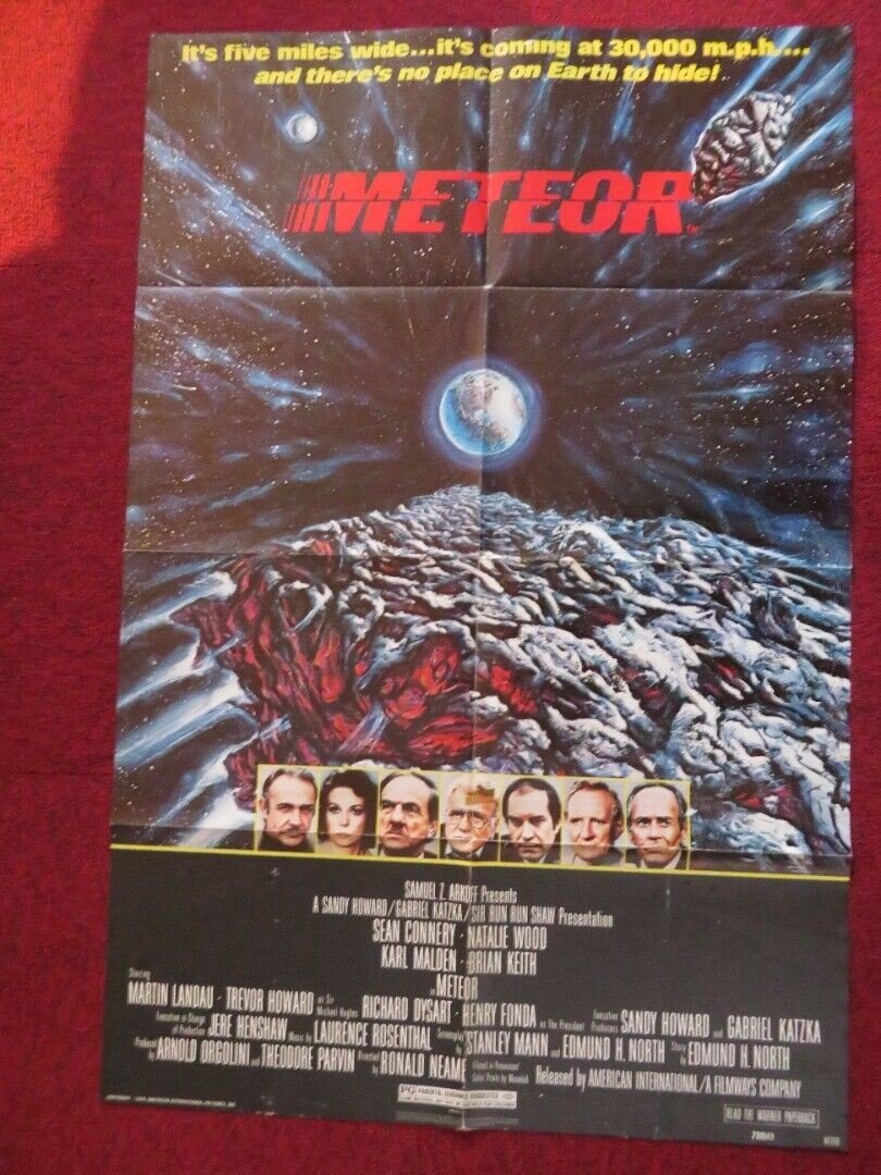 METEOR FOLDED US ONE SHEET POSTER SEAN CONNERY NATALIE WOOD 1979 Movie posters