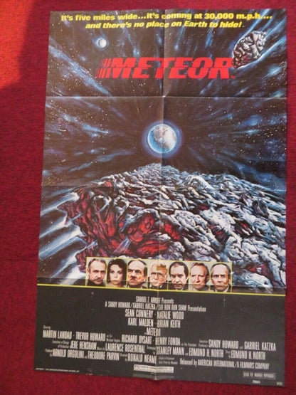 METEOR FOLDED US ONE SHEET POSTER SEAN CONNERY NATALIE WOOD 1979 Movie posters