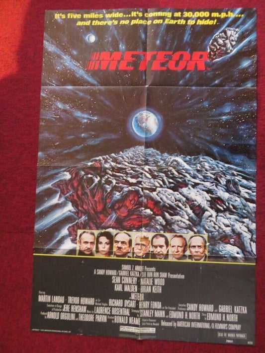 METEOR FOLDED US ONE SHEET POSTER SEAN CONNERY NATALIE WOOD 1979 Movie posters