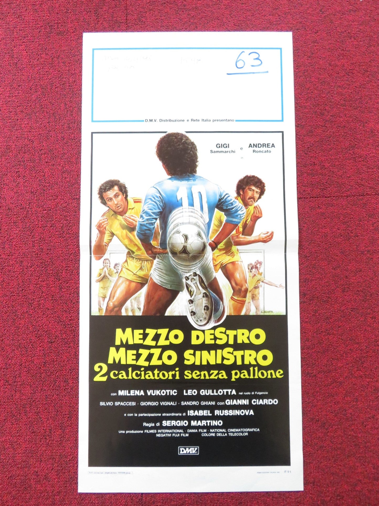 MEZZO DESTRO MEZZO SINISTRO 2 CALCIATORI SENZA PALLONE ITALIAN LOCANDINA POSTER Rendezvous Cinema Movie posters