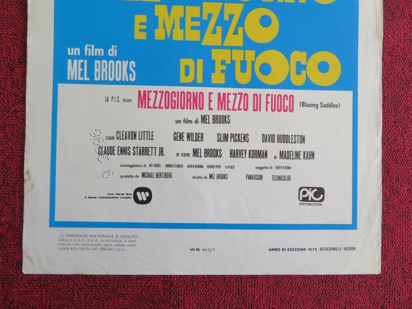 MEZZOGIORNO E MEZZO DI FUOCHO ITALIAN LOCANDINA (27.5"x13.5") POSTER 1967 Movie posters