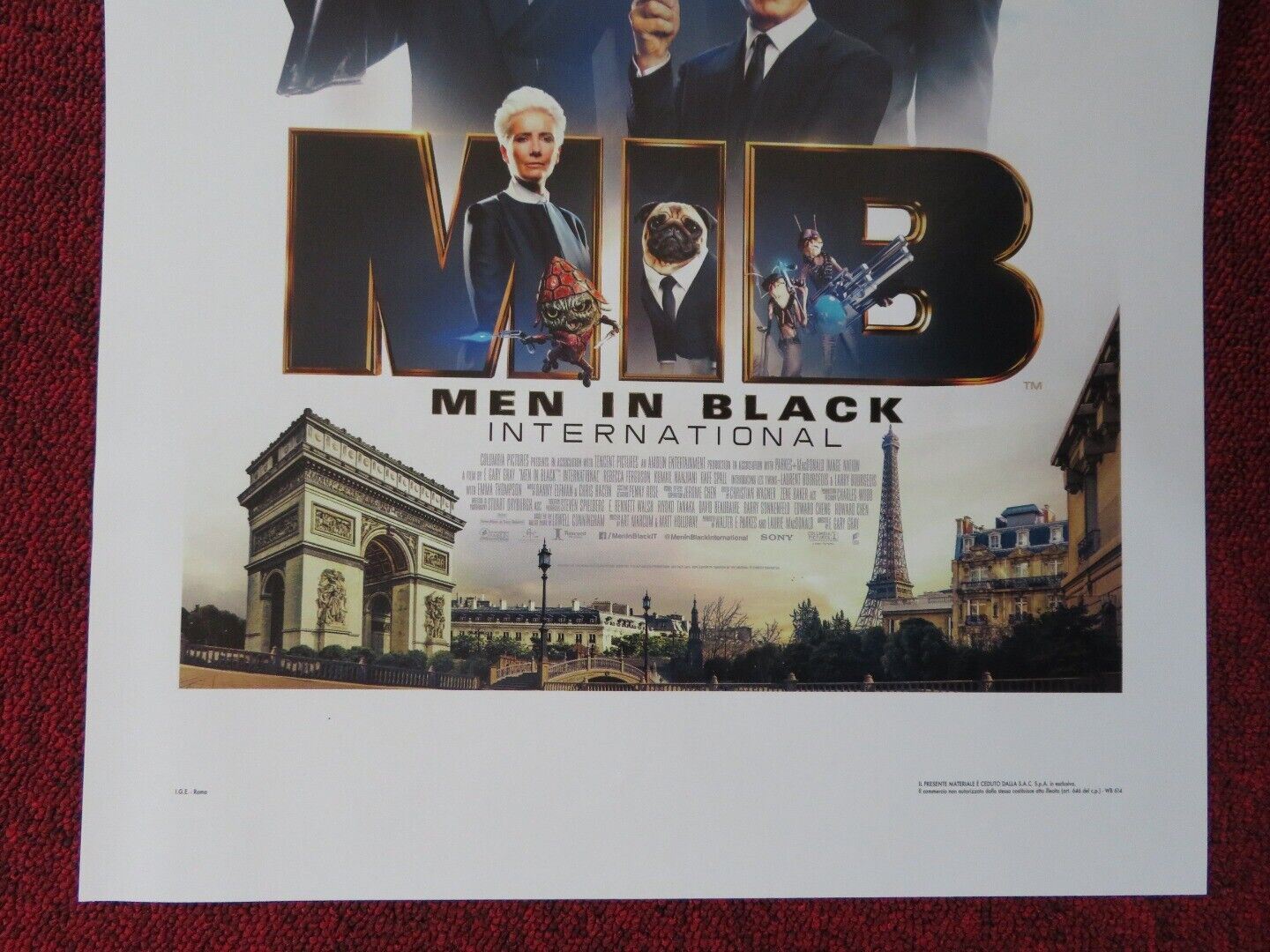 MIB INTERNATIONAL ITALIAN LOCANDINA (27.5"x13") POSTER CHRIS HEMSWORTH 2019 Movie posters