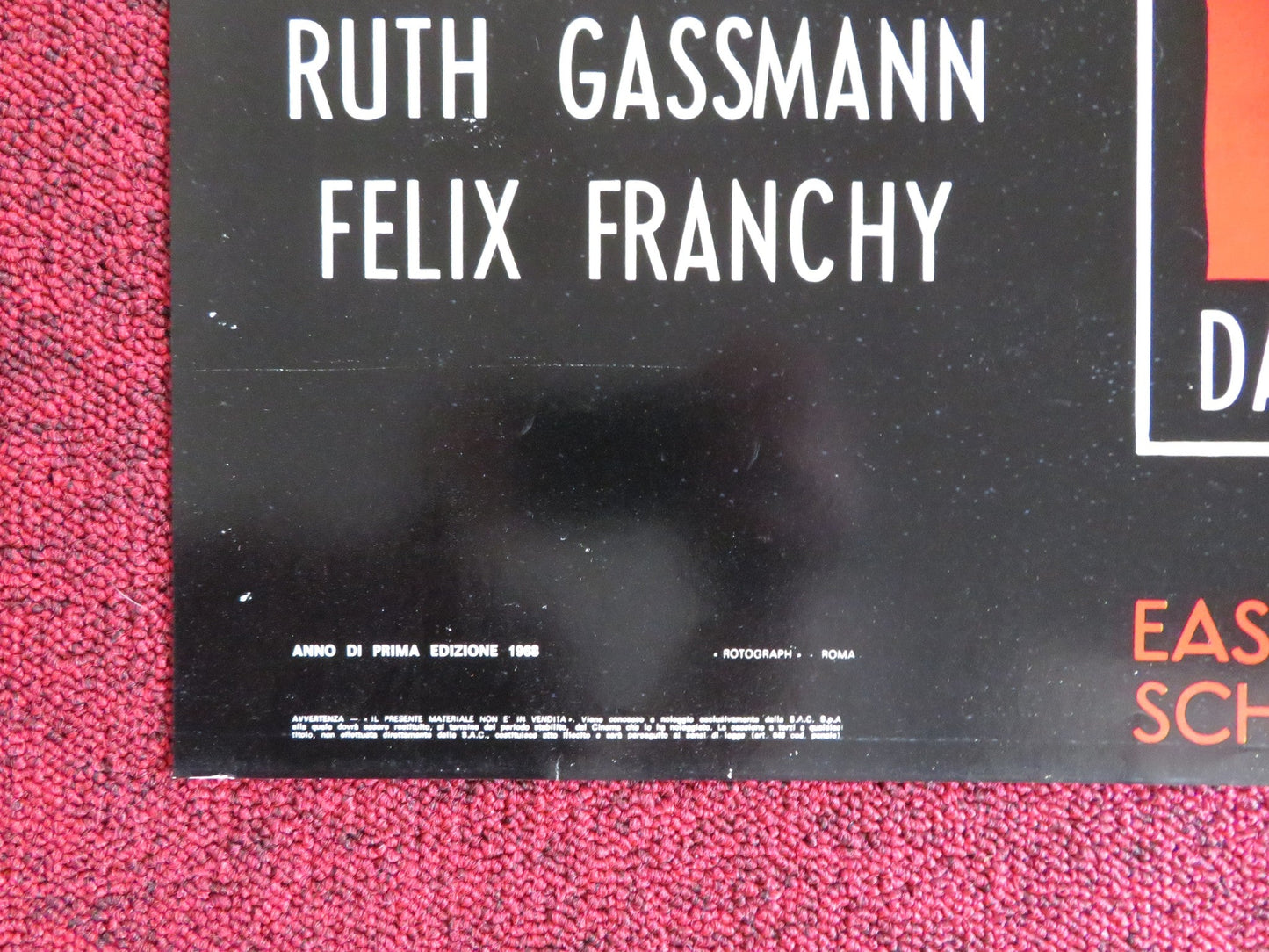 MICHAEL AND HELGA - A ITALIAN FOGLIO POSTER RUTH GASSMAN FELIX FRANCHY 1968 Rendezvous Cinema Movie posters