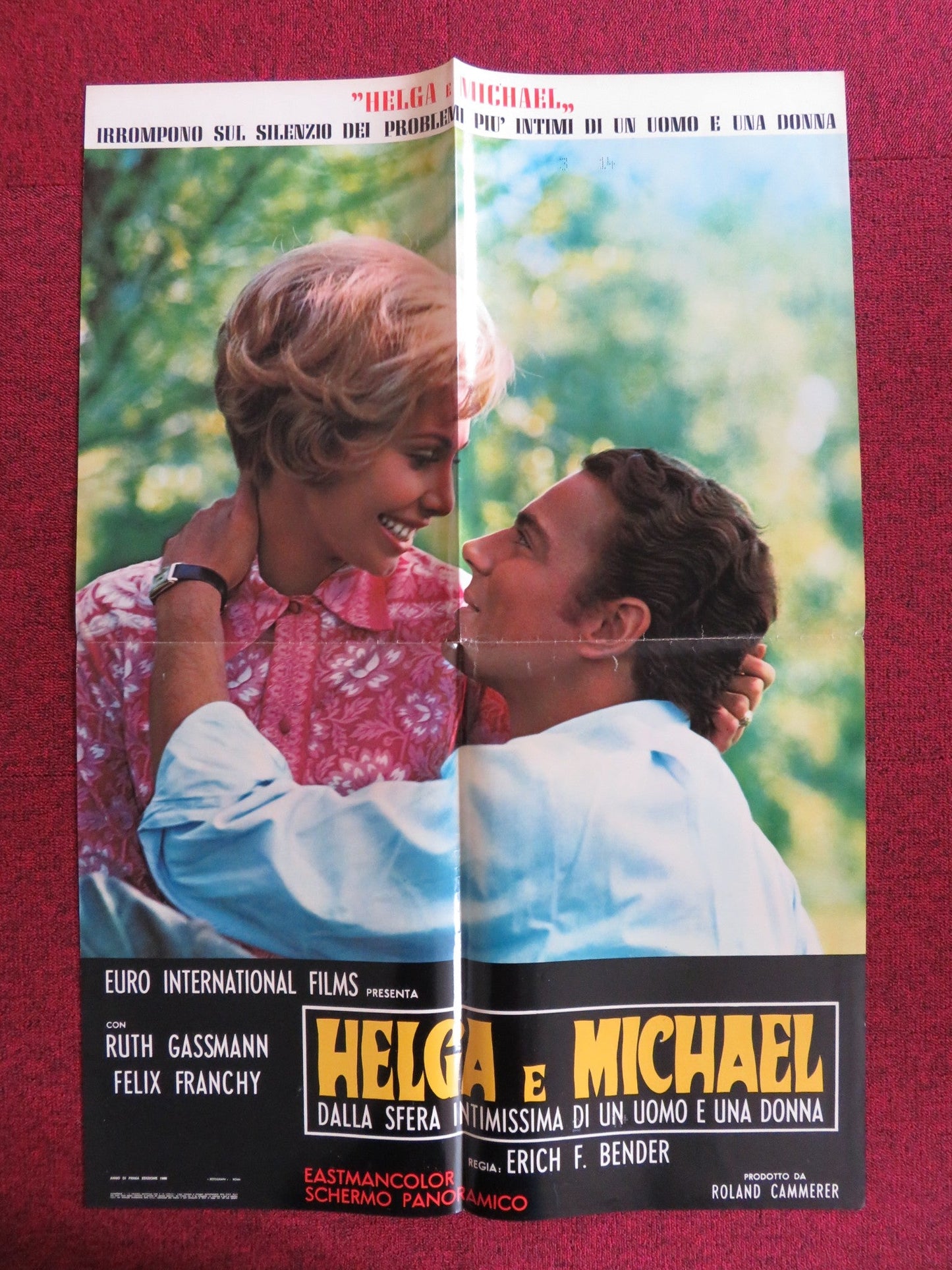 MICHAEL AND HELGA - B ITALIAN FOGLIO POSTER RUTH GASSMAN FELIX FRANCHY 1968 Rendezvous Cinema Movie posters