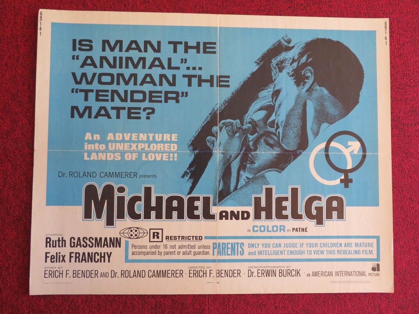MICHAEL AND HELGA US HALF SHEET (22"x 28") POSTER RUTH GASSMANN 1969 - Rendezvous Cinema