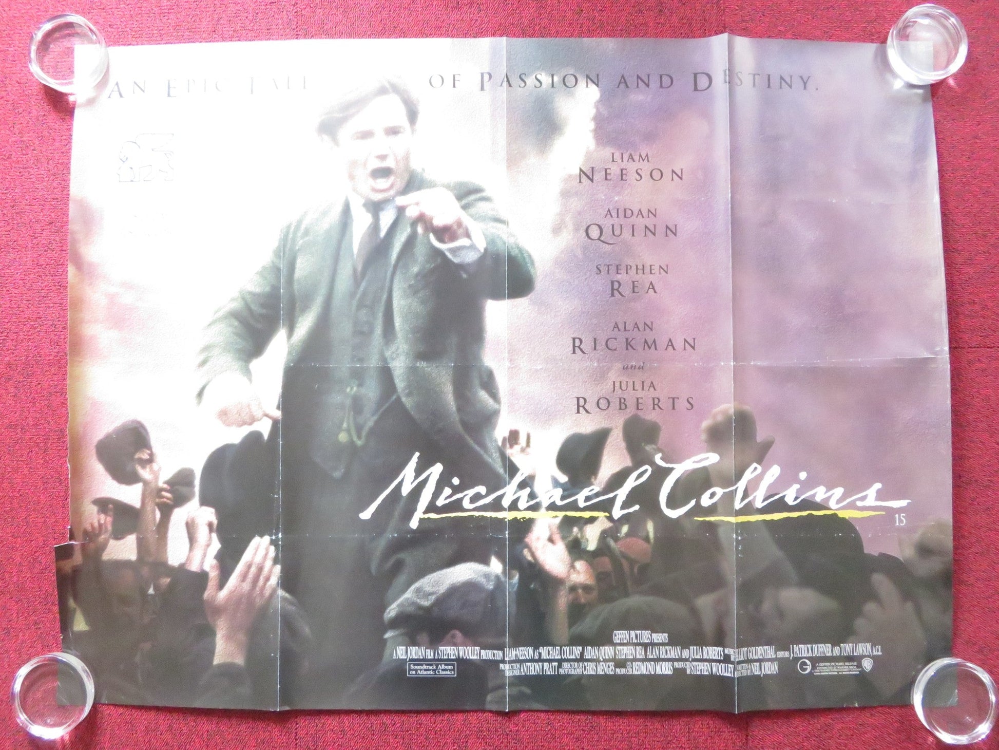 MICHAEL COLLINS UK QUAD (30"x 40") ROLLED POSTER LIAM NEESON JULIA ROBERTS 1996 Rendezvous Cinema Movie posters