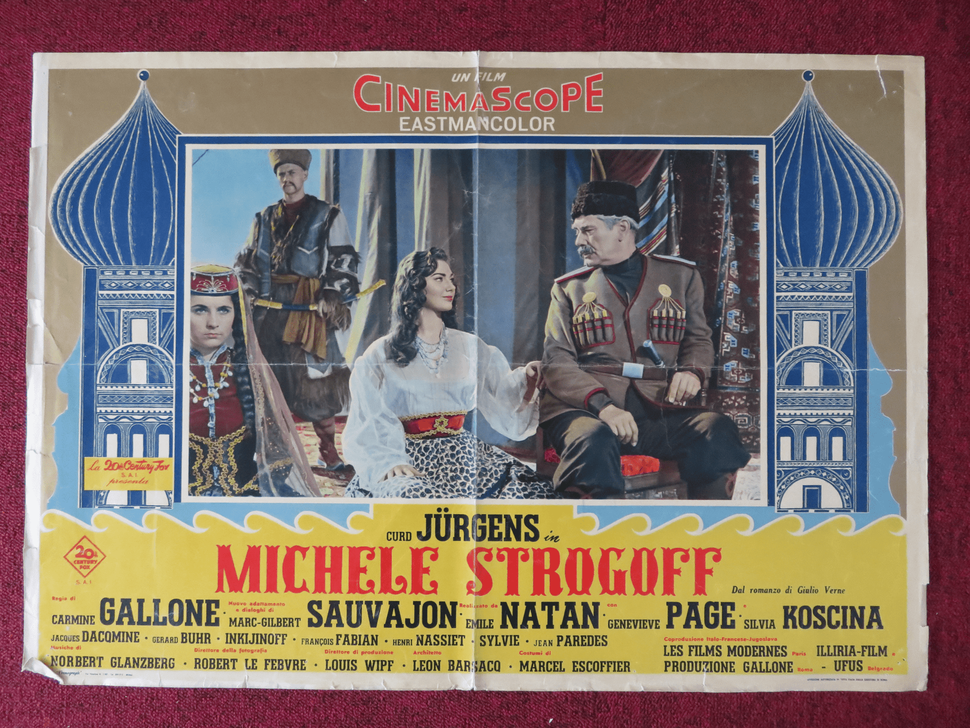 MICHELE STROGOFF ITALIAN FOTOBUSTA POSTER CURD JURGENS GENEVIEVE PAGE 1956 - Rendezvous Cinema