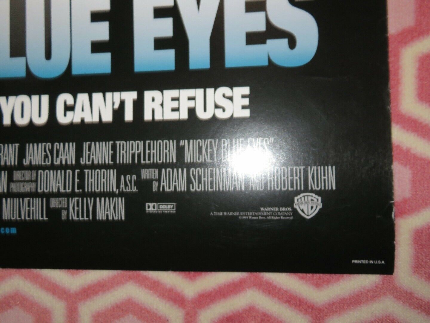 MICKEY BLUE EYES ONE SHEET ROLLED POSTER HUGH GRANT JAMES CAAN 1999 Rendezvous Cinema Movie posters