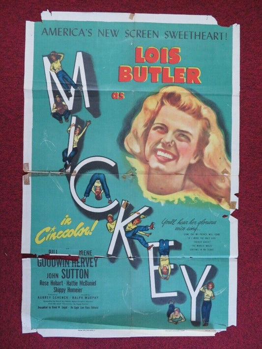 MICKEY USA ONE SHEET FOLDED POSTER LOIS BUTLER BILL GOODWIN 1948 Movie posters