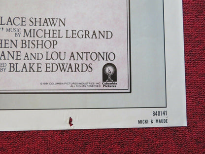 MICKI AND MAUDE FOLDED US ONE SHEET POSTER DUDLEY MOORE AMY IRVING 1984 Movie posters