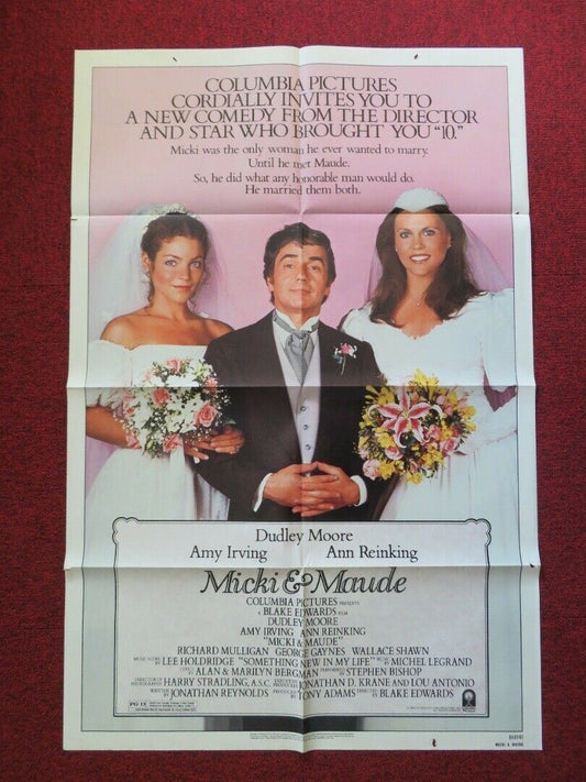 MICKI AND MAUDE FOLDED US ONE SHEET POSTER DUDLEY MOORE AMY IRVING 1984 Movie posters