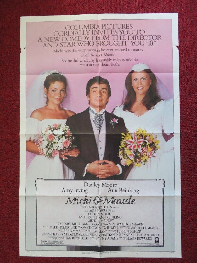 MICKI & MAUDE FOLDED US ONE SHEET POSTER BLAKE EDWARDS DUDLEY MOORE 1984 Movie posters