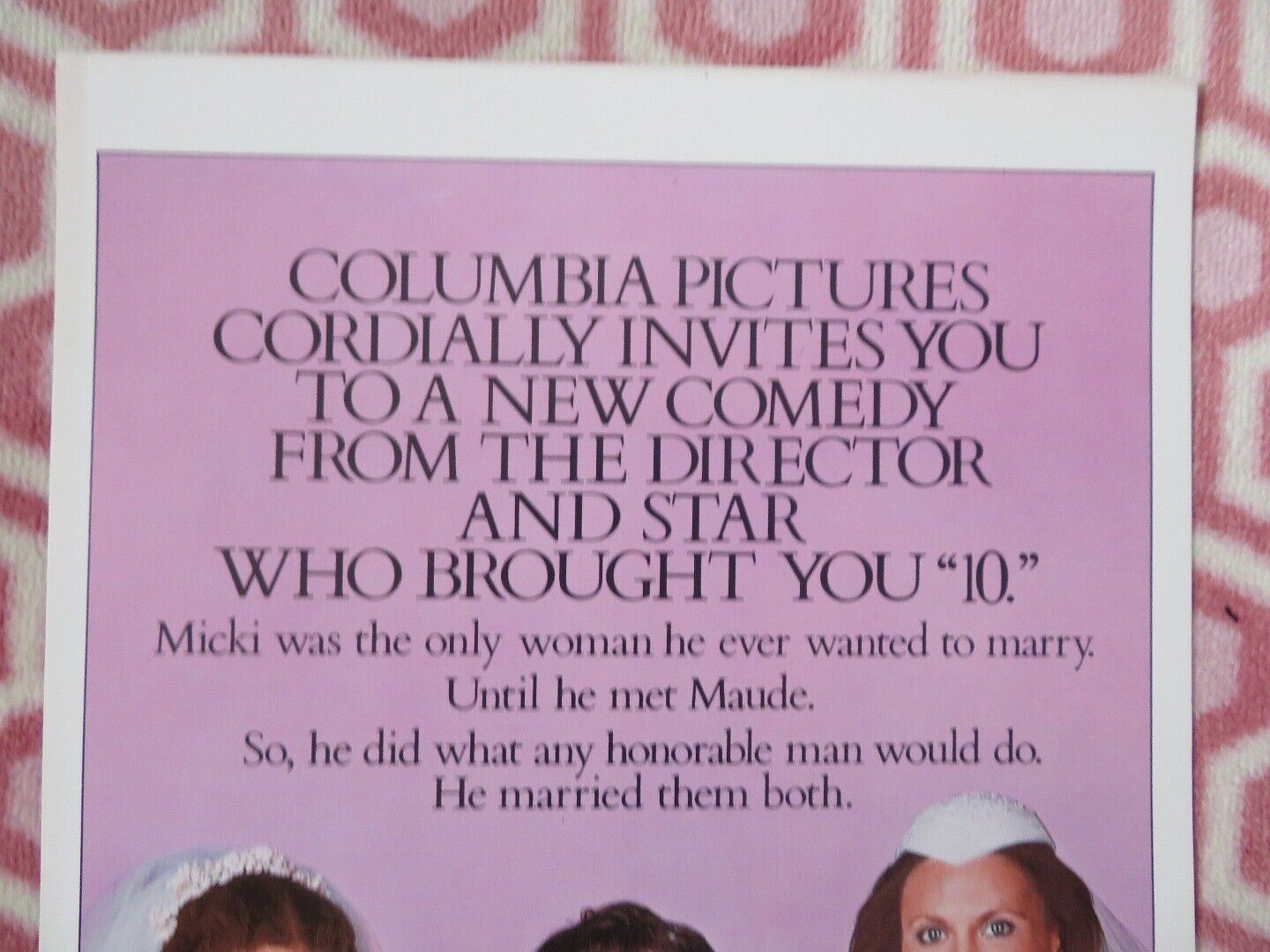 MICKI & MAUDE US INSERT (14"x 36") POSTER DUDLEY MOORE AMY IRVING 1984 Movie posters