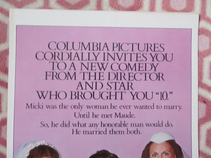 MICKI & MAUDE US INSERT (14"x 36") POSTER DUDLEY MOORE AMY IRVING 1984 Movie posters