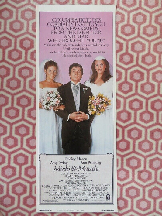 MICKI & MAUDE US INSERT (14"x 36") POSTER DUDLEY MOORE AMY IRVING 1984 Movie posters