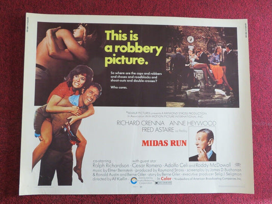 MIDAS RUN US HALF SHEET (22"x 28") POSTER RICHARD CRENNA ANNE HEYWOOD 1969 Movie posters