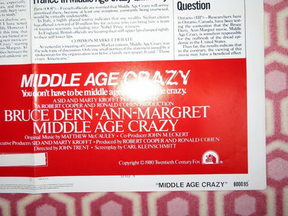 MIDDLE AGE CRAZY US ONE SHEET POSTER BRUCE DERN ANN - MARGRET1980 STYLE A Movie posters