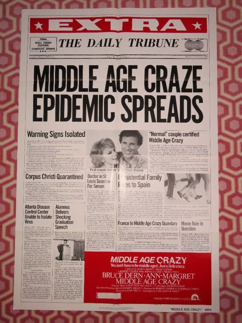 MIDDLE AGE CRAZY US ONE SHEET POSTER BRUCE DERN ANN - MARGRET1980 STYLE A Movie posters