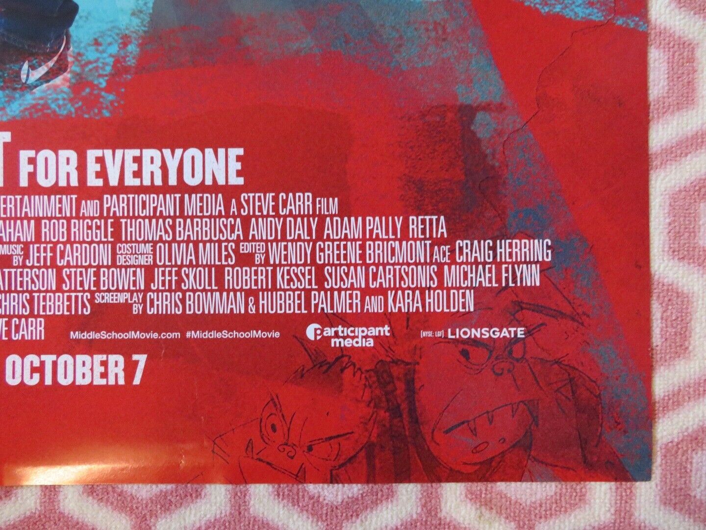 MIDDLE SCHOOL: THE WORST YEARS OF MY LIFE US ONE SHEET ROLLED POSTER 2016 Movie posters