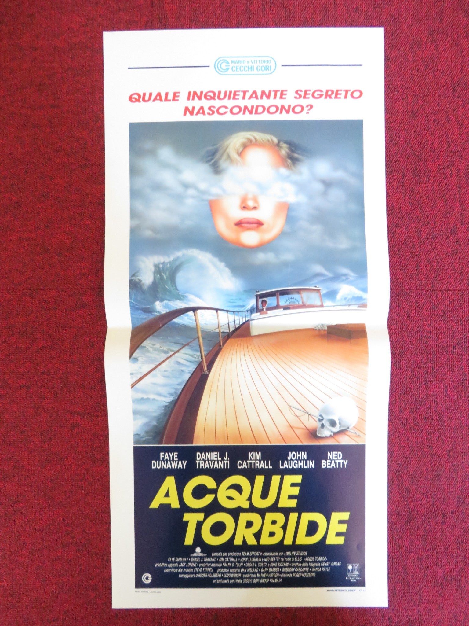 MIDNIGHT CROSSING ITALIAN LOCANDINA POSTER FAYE DUNAWAY DANIEL J. TRAVANTI 1989 Rendezvous Cinema Movie posters