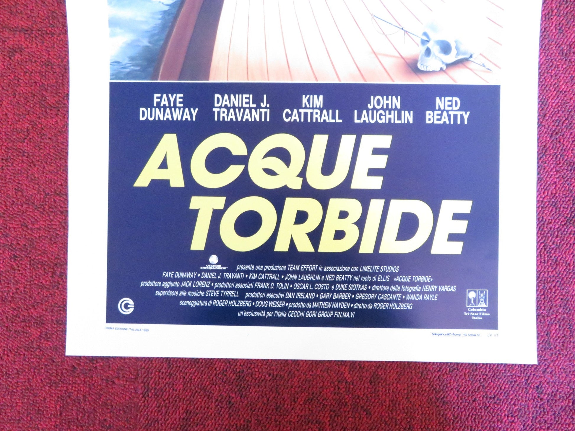 MIDNIGHT CROSSING ITALIAN LOCANDINA POSTER FAYE DUNAWAY DANIEL J. TRAVANTI 1989 Rendezvous Cinema Movie posters