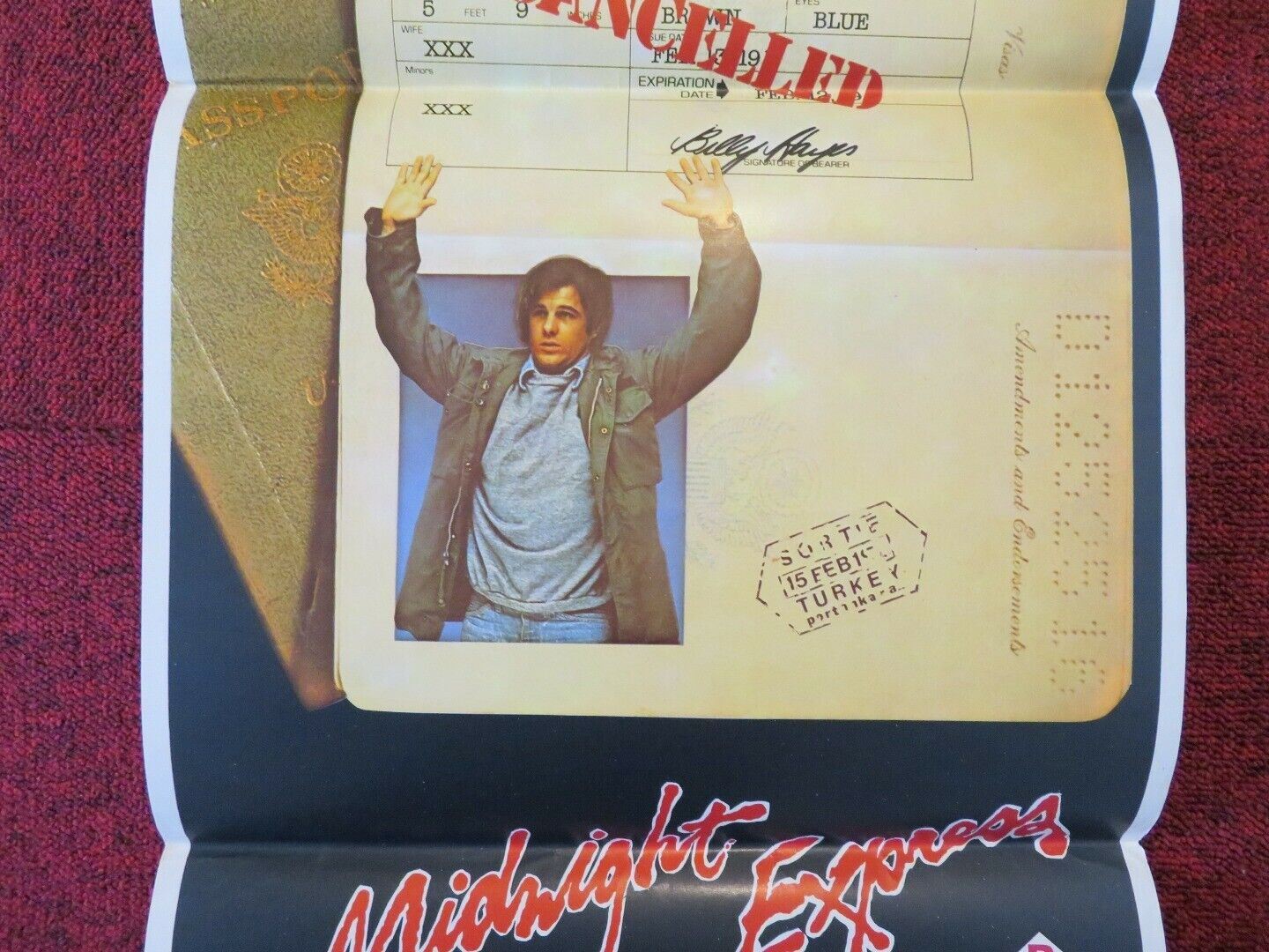 MIDNIGHT EXPRESS FOLDED AUSTRALIAN DAYBILL POSTER Oliver Stone Brad Davis 1978 Movie posters