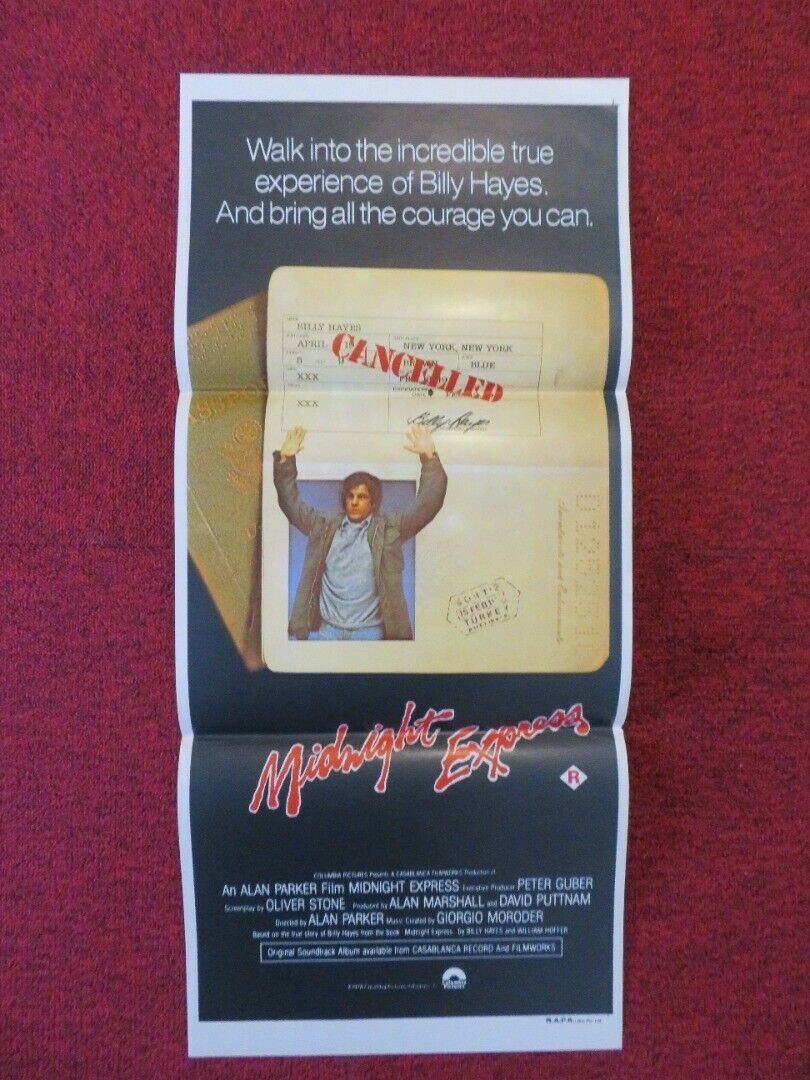 MIDNIGHT EXPRESS FOLDED AUSTRALIAN DAYBILL POSTER Oliver Stone Brad Davis 1978 Movie posters