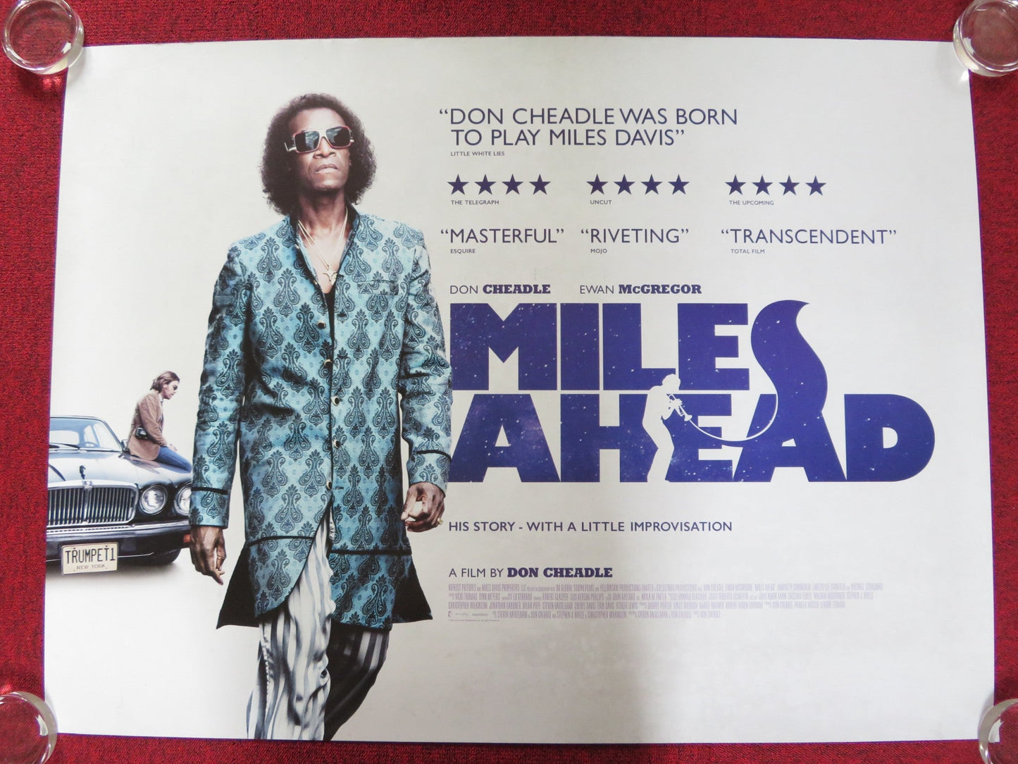 MILES AHEAD UK QUAD (30"x 40") ROLLED POSTER DON CHEADLE EWAN MCGREGOR 2015 Rendezvous Cinema Movie posters